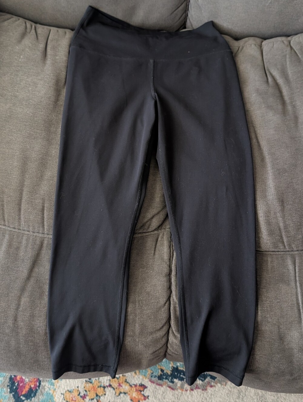 3/4 Black Seamless Active Leggings